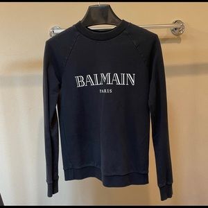 Used Balmain Crew Neck Sweat Shirt - Black